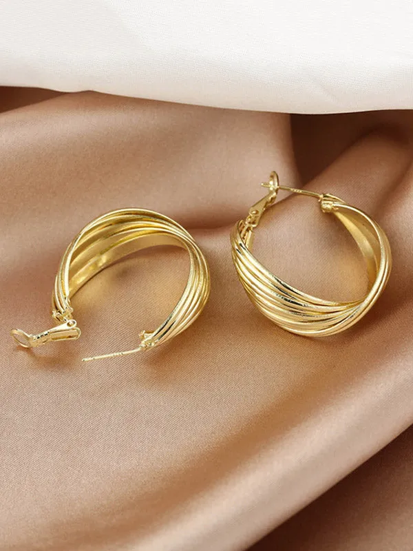 xakxx Simple Stylish Gold Hip-Hop Original Ear-Ring