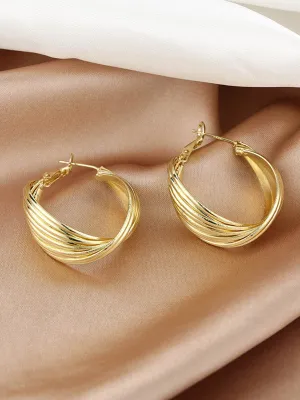 xakxx Simple Stylish Gold Hip-Hop Original Ear-Ring