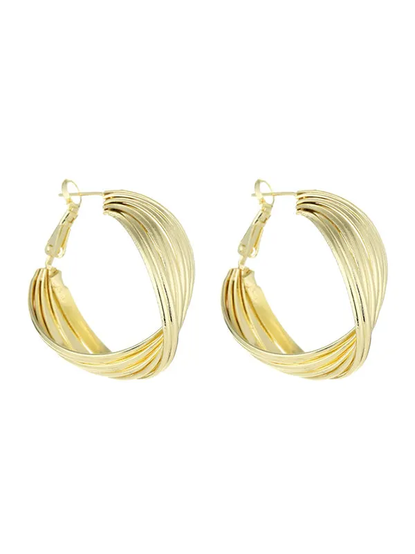 xakxx Simple Stylish Gold Hip-Hop Original Ear-Ring