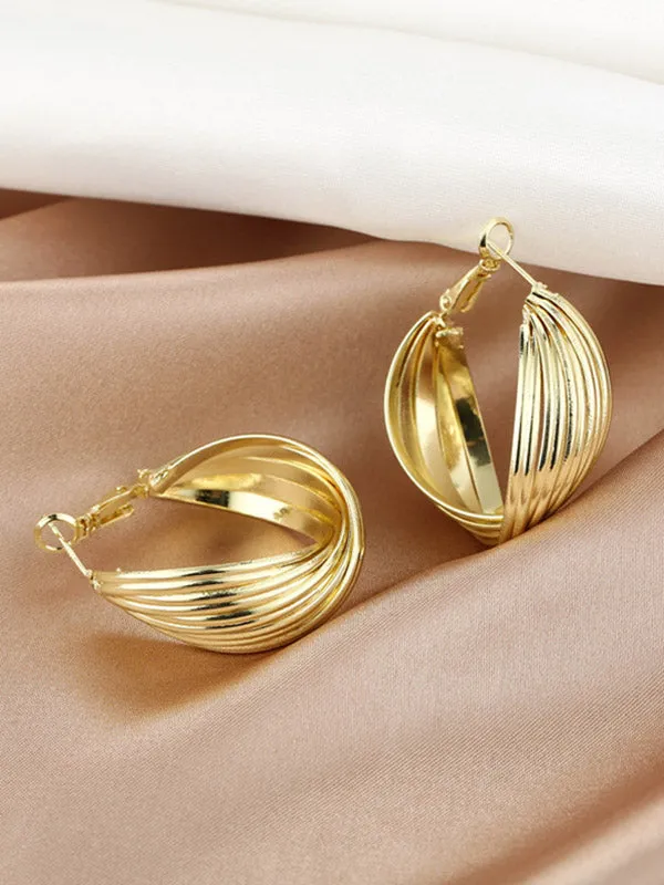xakxx Simple Stylish Gold Hip-Hop Original Ear-Ring