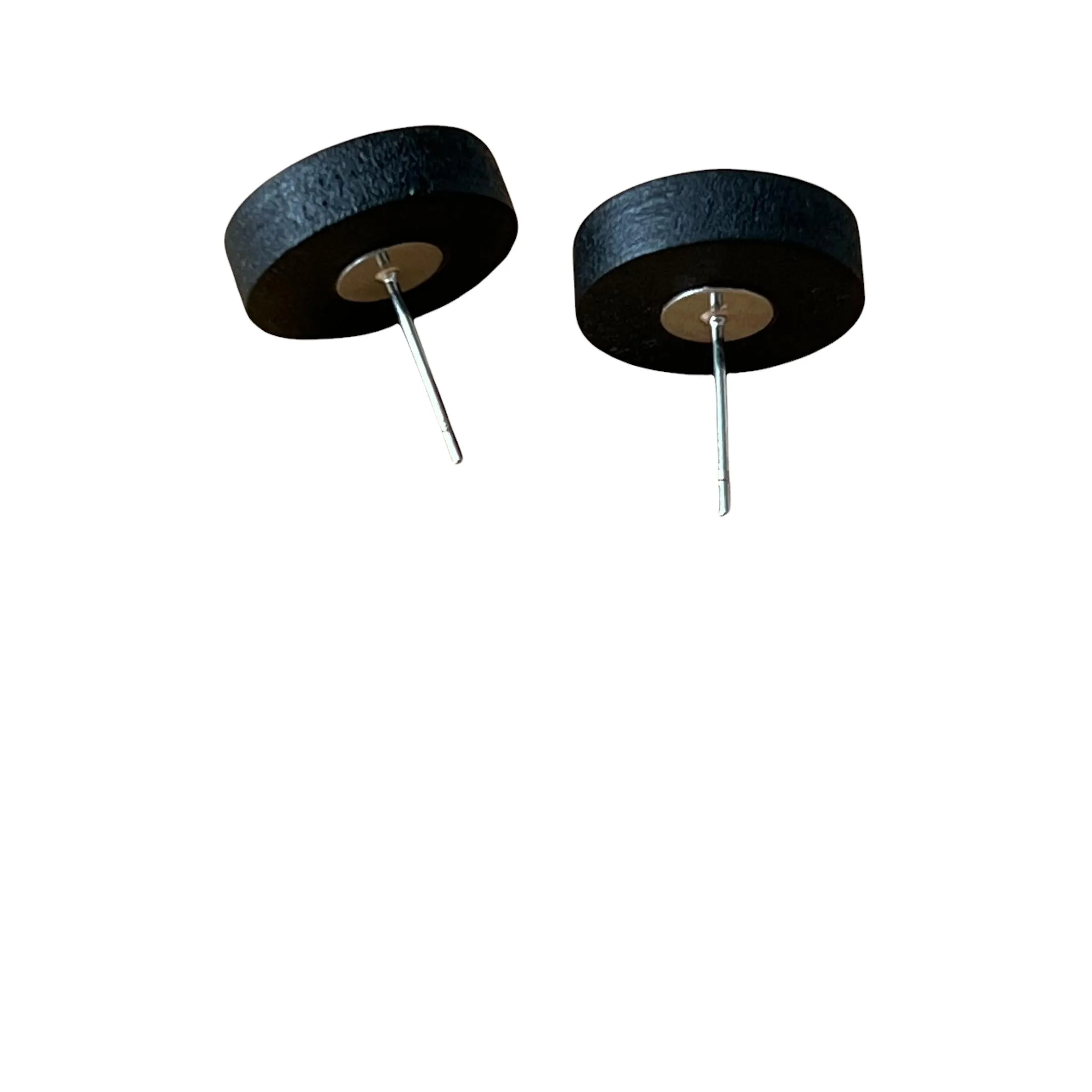 Yellow Resin Black Wood Unisex Stud Earrings - Stylish & Versatile Accessories