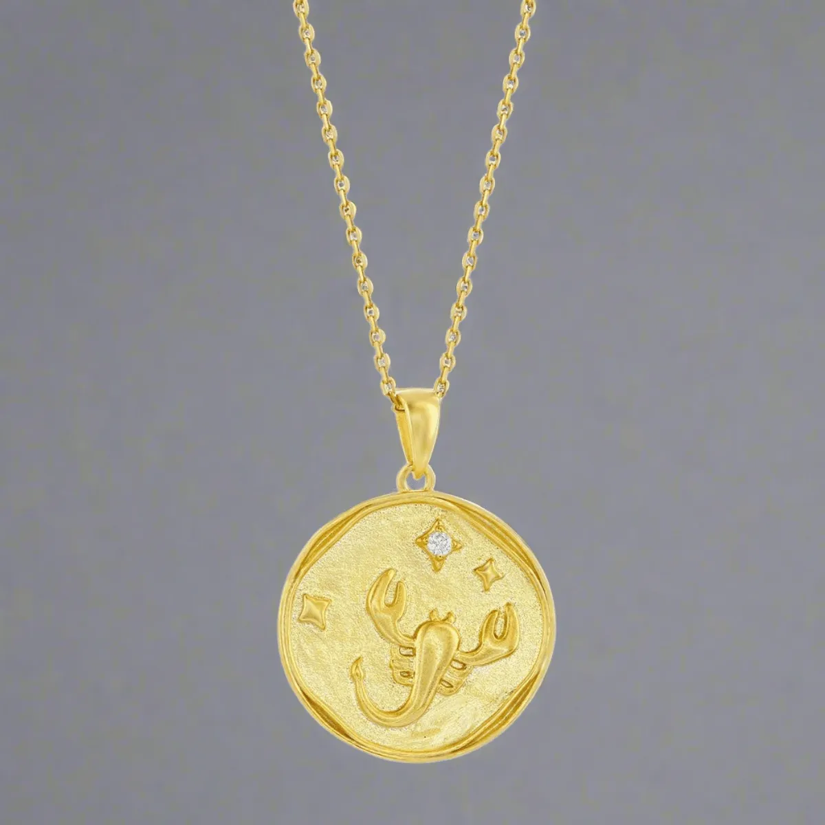 YGP Sterling 'Scorpio' CZ Circle Zodiac Pendant w/Chain