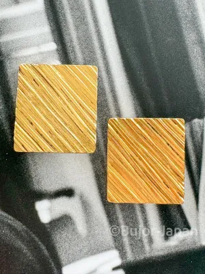 YSL Yves Saint Laurent Vintage Massive Rectangle Earrings Stylish Made in France