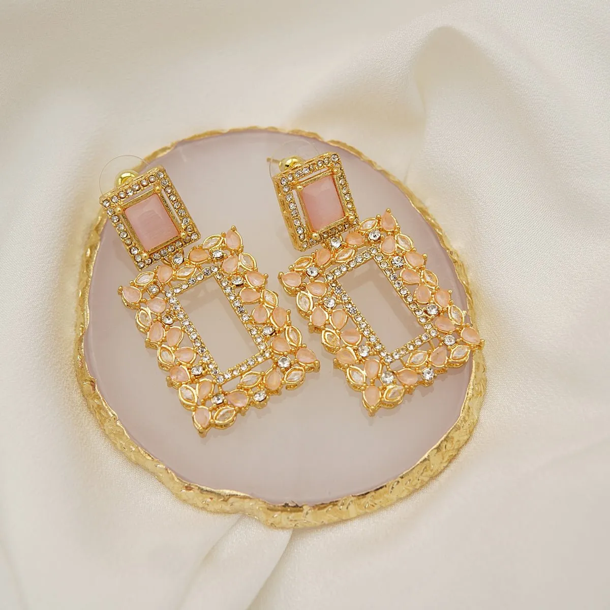 Zircons Square Bali Earrings