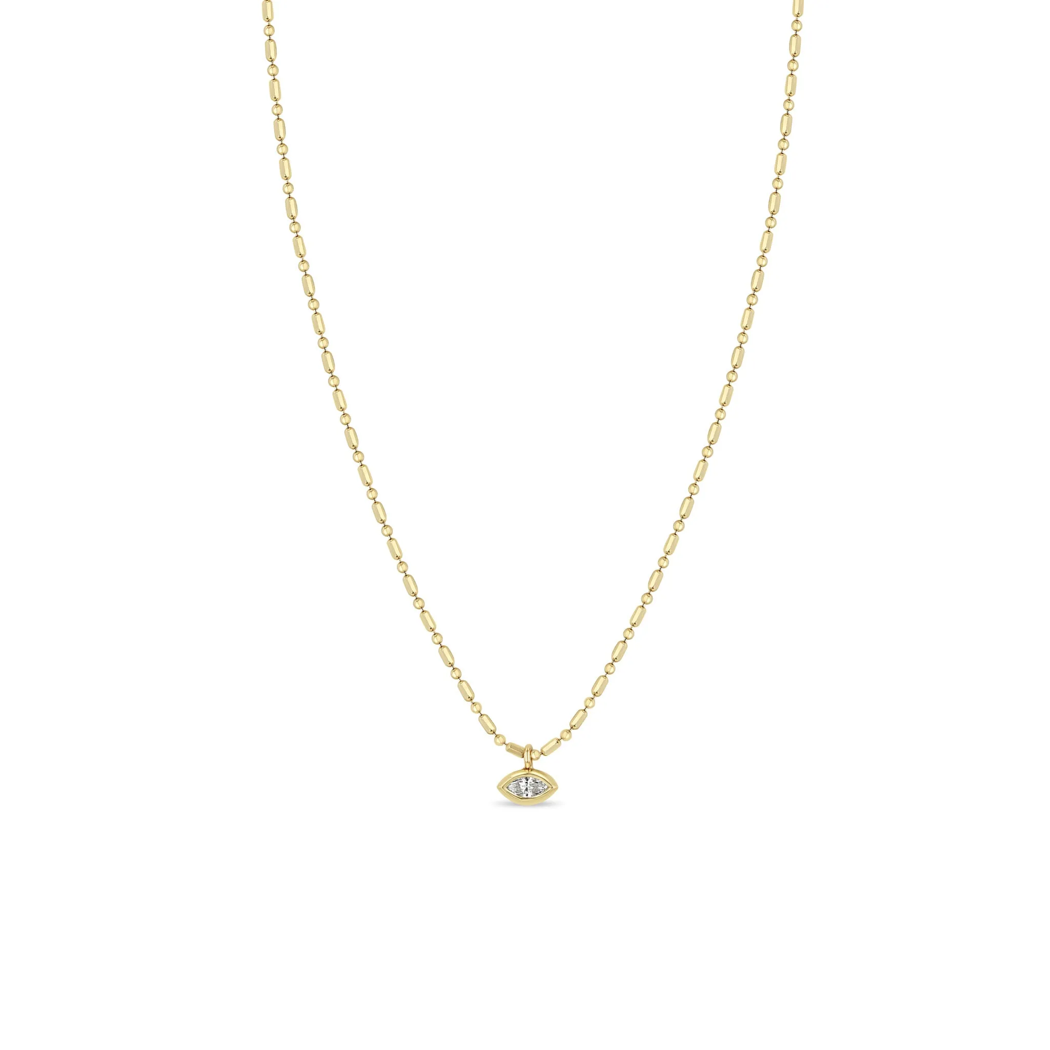 Zoë Chicco 14K Yellow Gold Marquis Diamond Necklace